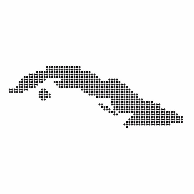 Cuba country map made from abstract halftone dot pattern