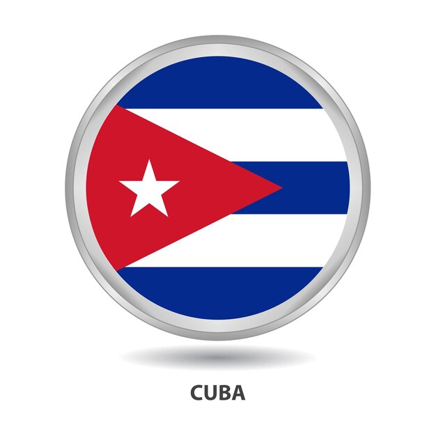 Cuba flag badge, icon, button, vector series