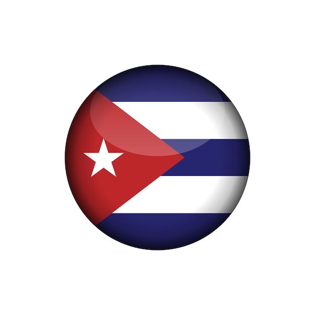 Vector cuba flag circle button vector template