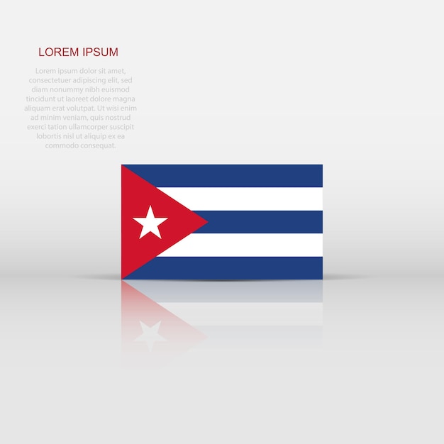 ベクトル フラット スタイルのキューバの旗のアイコン キューバの国家記号ベクトル図政治ビジネス コンセプト