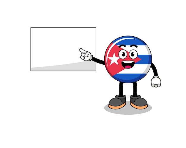 프레젠테이션을 하고 있는 쿠바 국기 그림