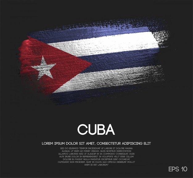 Vector cuba flag made of glitter sparkle brush paint