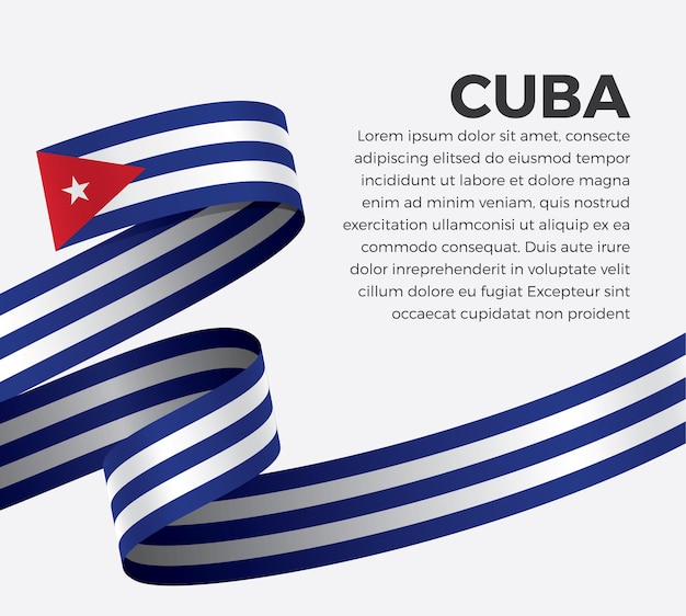 Cuba lint vlag, vectorillustratie op een witte achtergrond