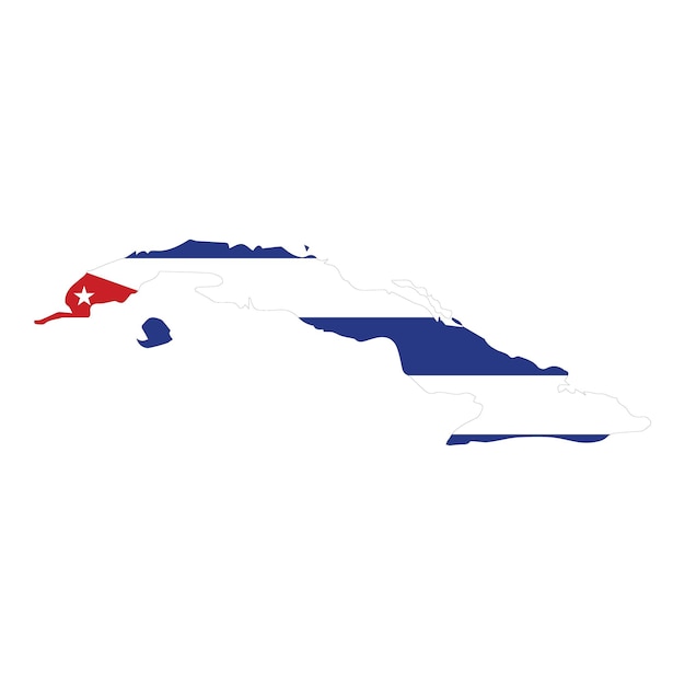 ベクトル キューバの地図と国旗のベクトル図
