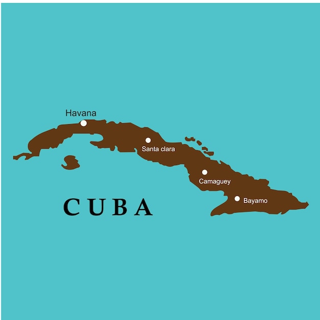 Vettore mappa di cuba