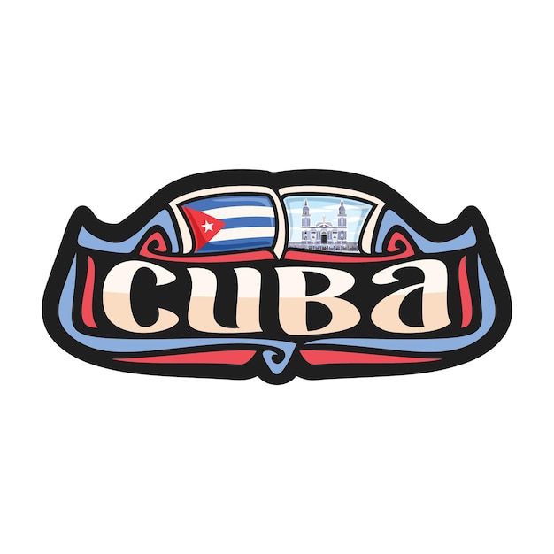 Cuba Sticker Vlag Logo Badge Reizen Souvenir Illustratie