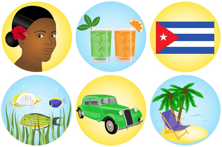 Vector cuba symbols illustration