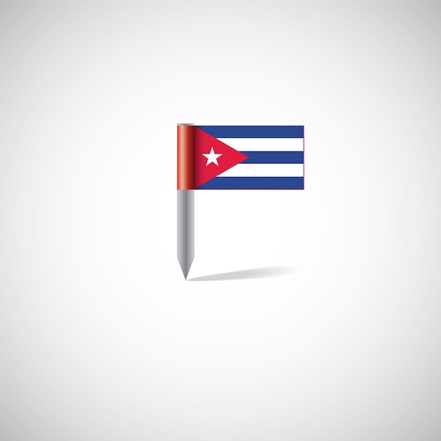 Cuba vlag pin, geïsoleerd op een witte achtergrond