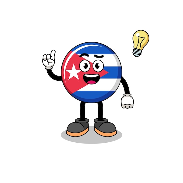 Vector cubaanse vlag cartoon met een idee vormen
