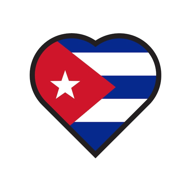 Vector a cuban flag in a heart shape