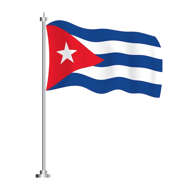 Cuban Flag Isolated Wave Flag of Cuba Country