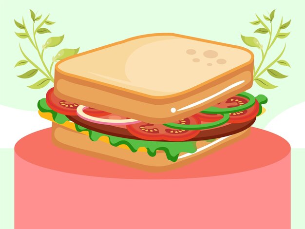 Cuban Sandwich Concept Illustratie Stijlvol en mooi