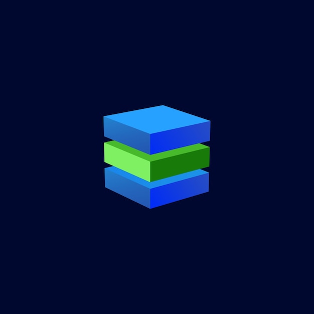 Cube 3d isometric logo abstract design