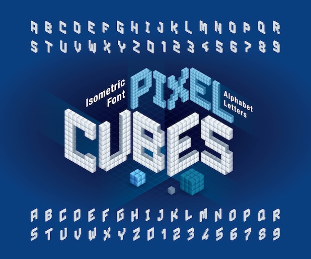 Cube alphabet letters and numbers