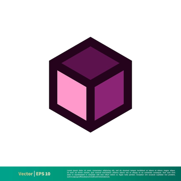 Icona cubo modello logo vettoriale illustrazione disegno vettoriale eps 10