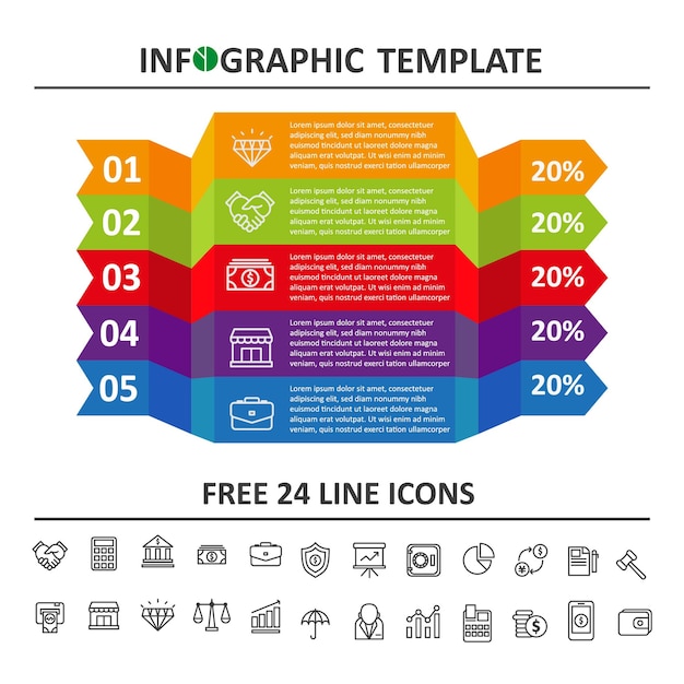 Vettore modello di infografica cubo