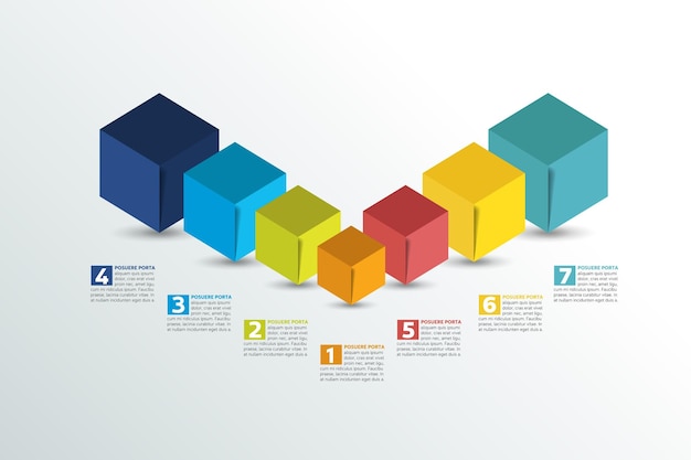 Vector cube infographics options banner template scheme chart text layout