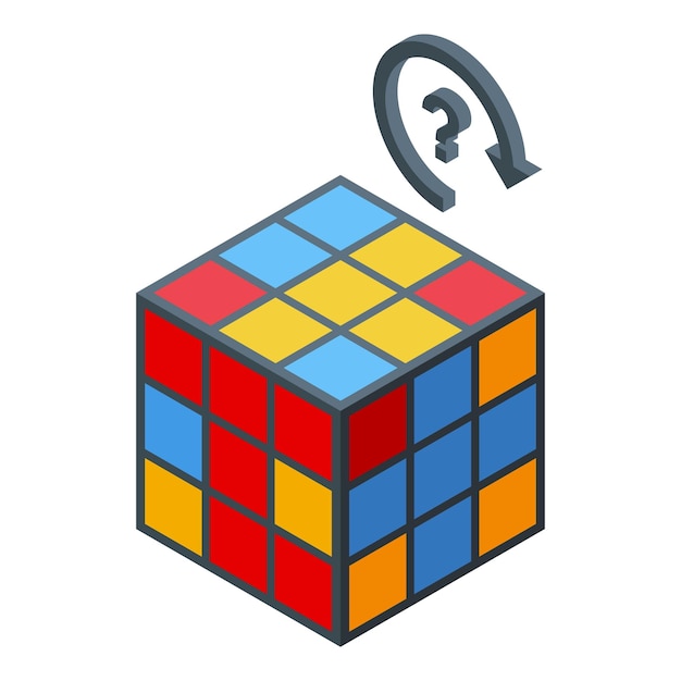 Cube risk management icon isometric vector Finance return Strategy modern