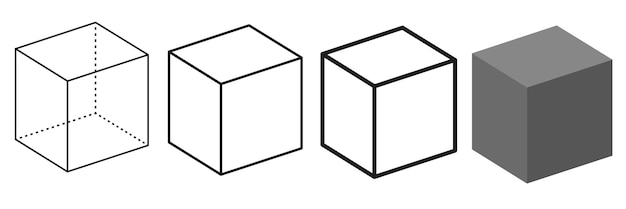Cube set Isolated on white background Vector illustration