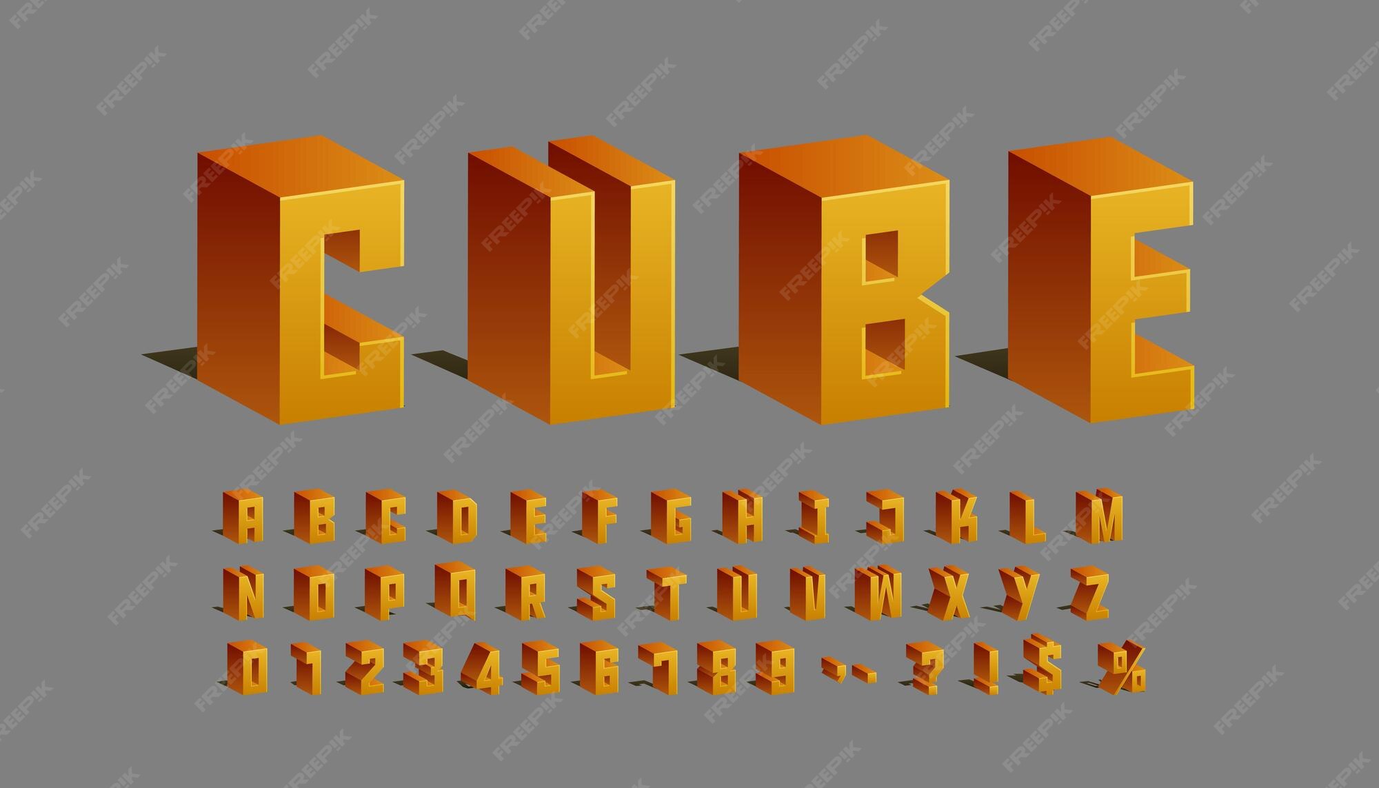 Premium Vector | Cube style font design