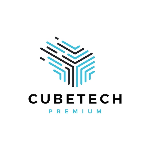 Cube tech dash цифровой абстрактный логотип вектор значок иллюстрации