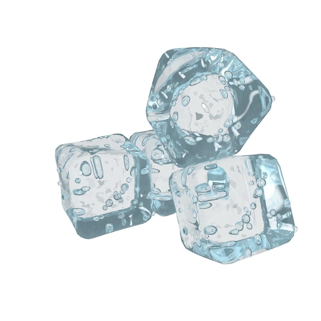 Vector cubes 3d made of ice