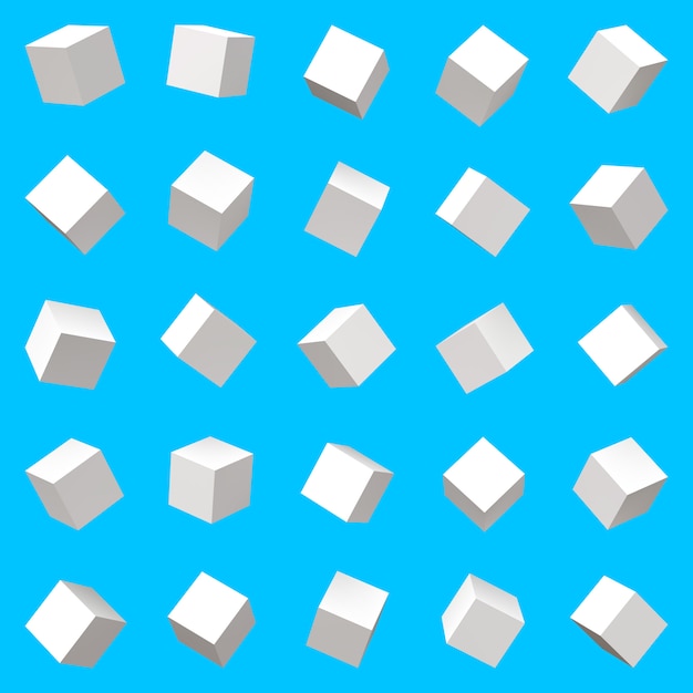 Cubes set with random rotations per cube