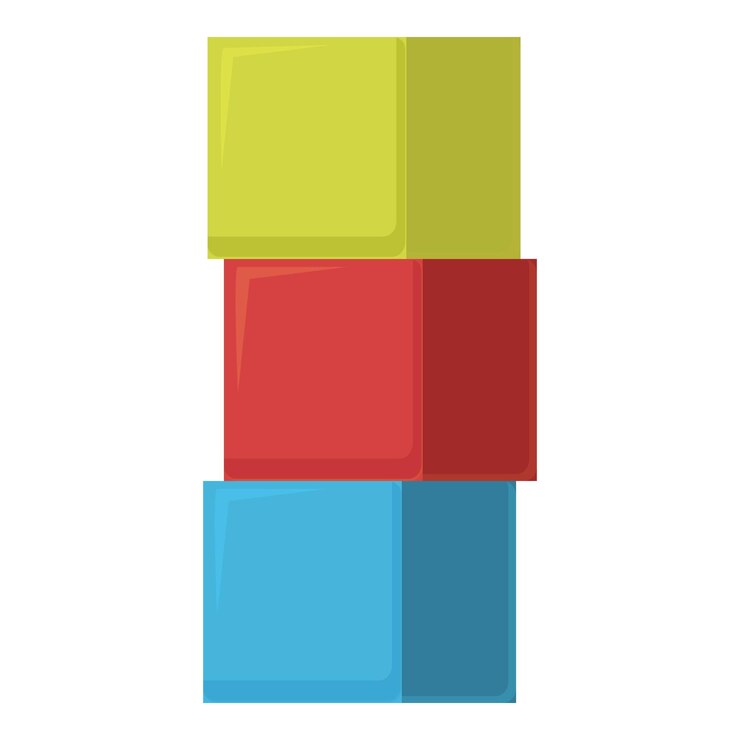 Vector cubes tower icon cartoon vector education playing