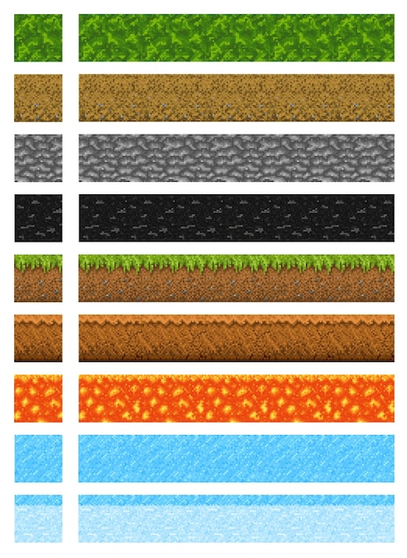 Cubic pixel game level surfaces 8 bit backgrounds