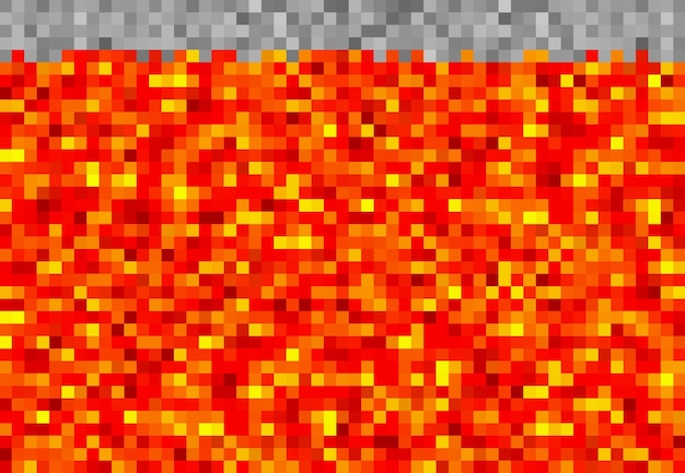 Il magma lavico a pixel cubici blocca il gioco di pixel del modello