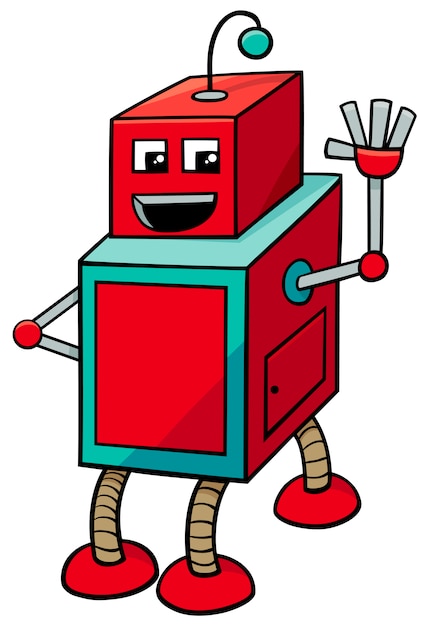 Vector cubical robot cartoon character