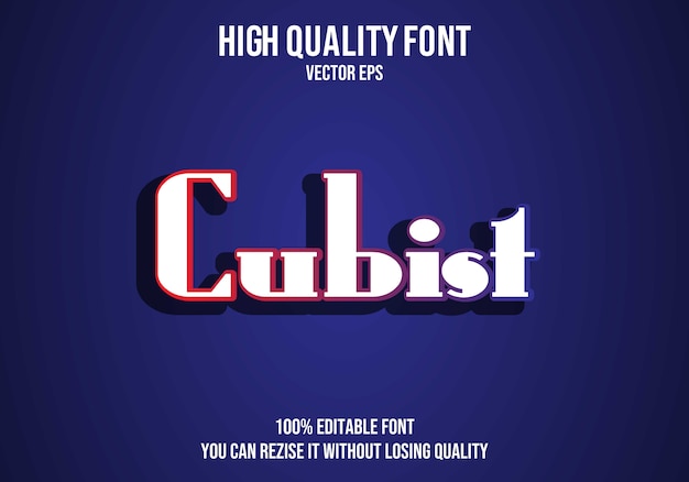 Cubist editable text effect