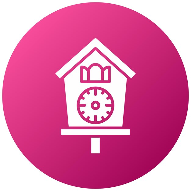 Vector cuckoo clock icon style