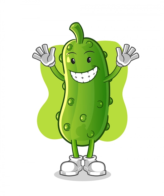 Vector cucumber cartoon character