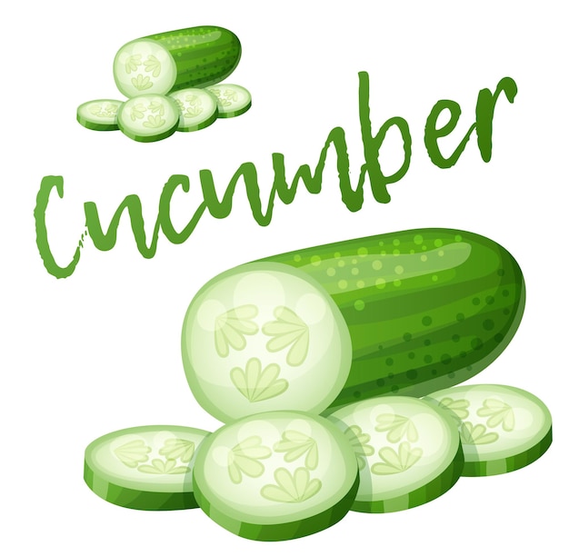 Vector cucumber cartoon vector icon isolated