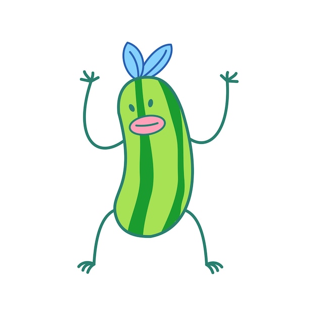 Vector cucumber cartoon