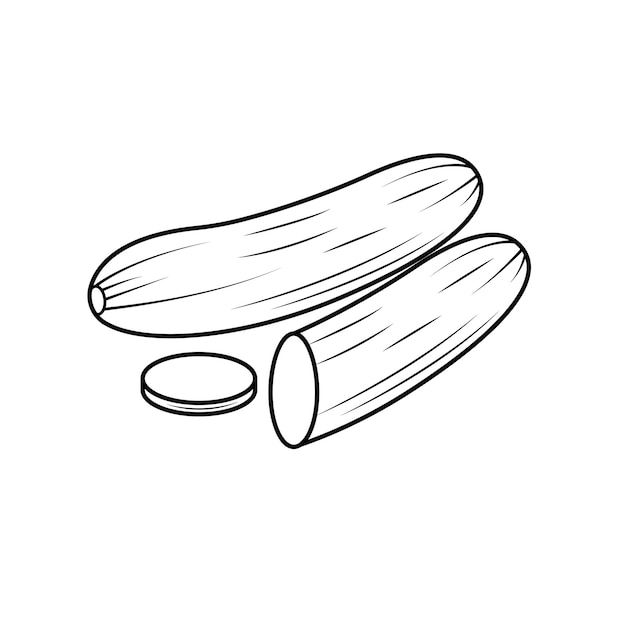 Cucumber Line Art