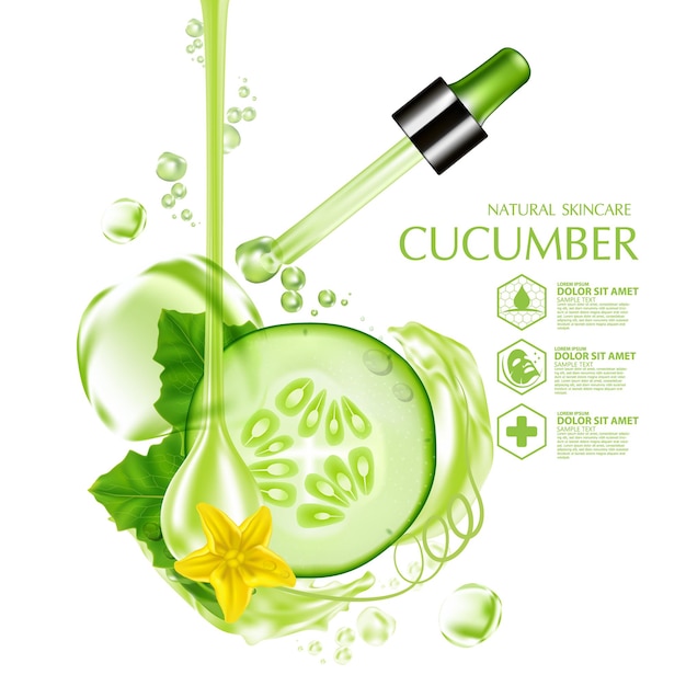 Cucumber natural moisture skin care cosmetic