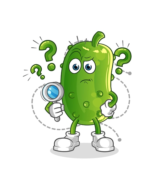 cucumber searching illustration. character vector