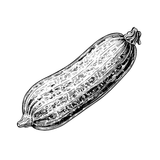 Cucumber vector drawing Isolated hand drawn object engraved style illustration