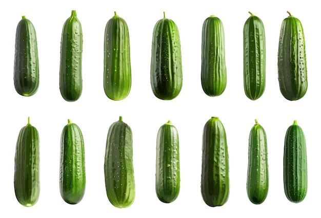 Cucumber vector set isolated on white background