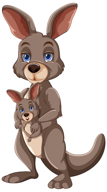 Vector cuddly kangaroo familie illustratie