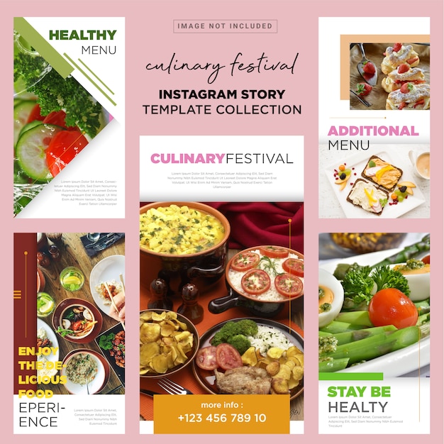 Vector culinary insta story template