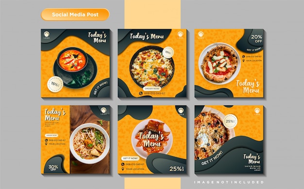 Vector culinary social media feed post template