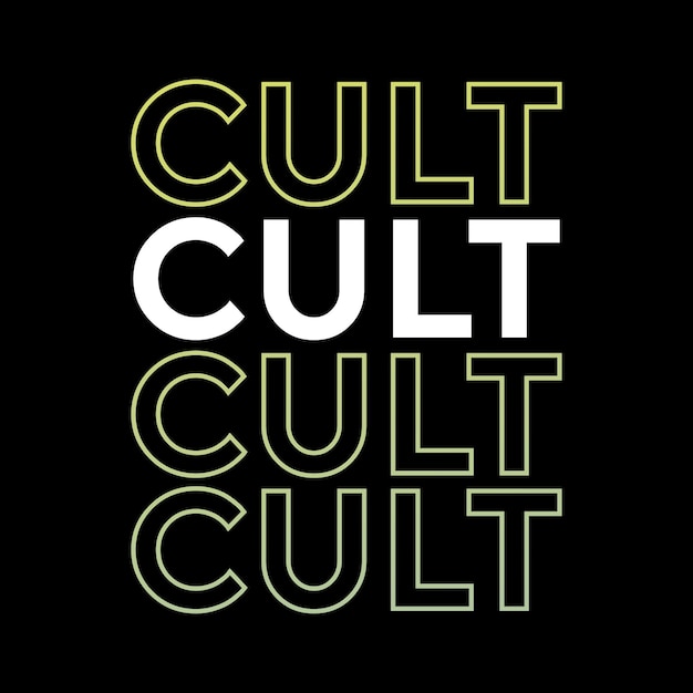 Cult book related word t-shirt design