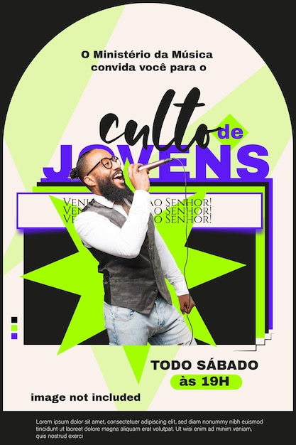 Culto de jovens 템플릿 소셜 미디어 종교