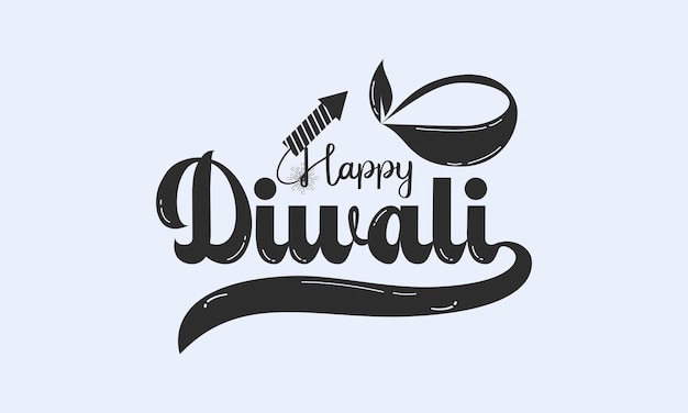 Концепция дизайна культурной каллиграфии happy diwalideepavali с векторной иллюстрацией дизайна фестиваля ламп