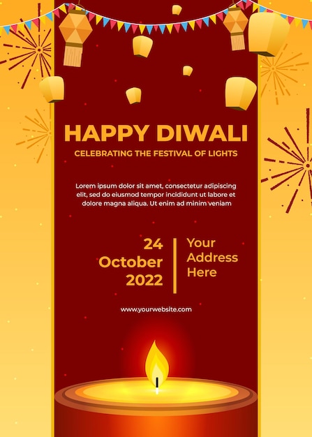 Cultural diwali celebration banner with placeholder text