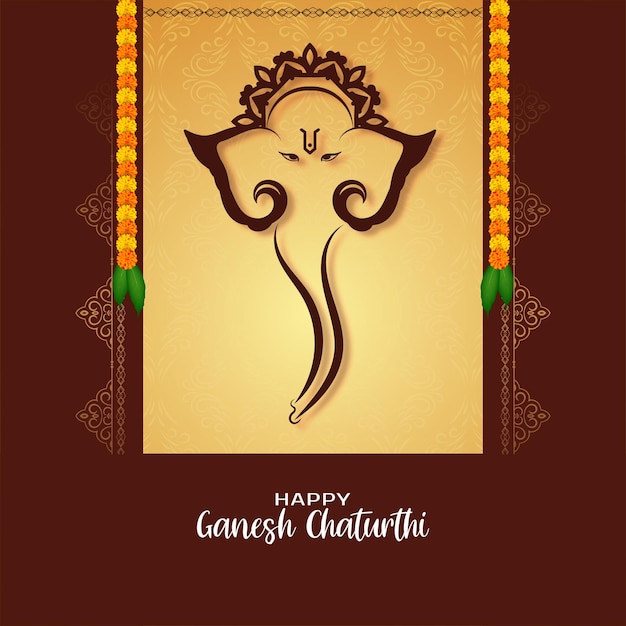 Cultural happy ganesh chaturthi indian festival greeting background