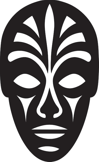 Vector cultural identity iconic tribal mask logo ancestral chronicles vector african mask